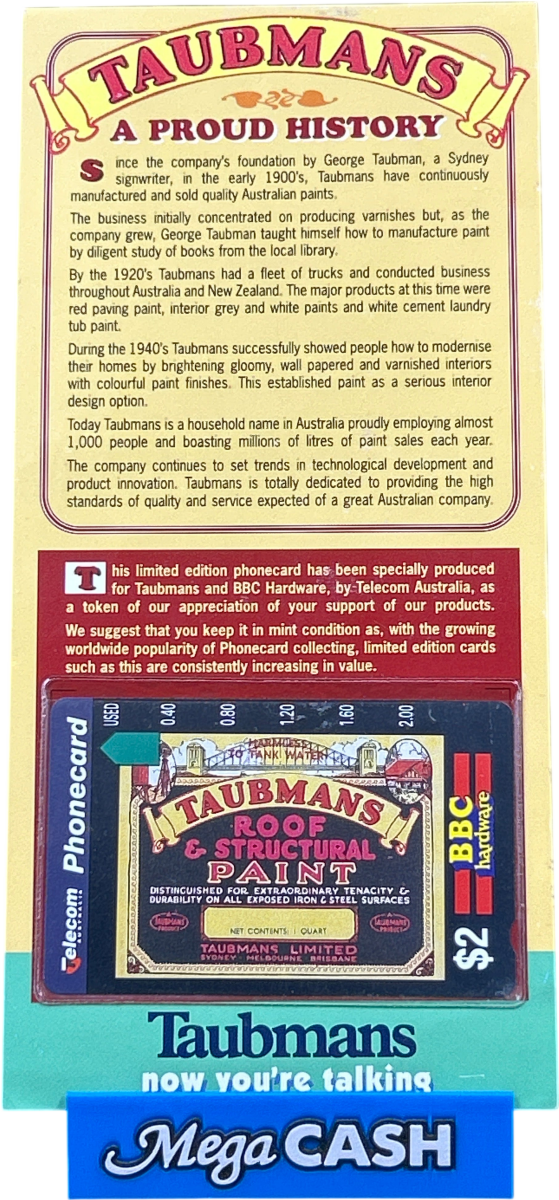 Taubmans Telstra $2 Phonecard Limited Edition - Mega Cash Sydney