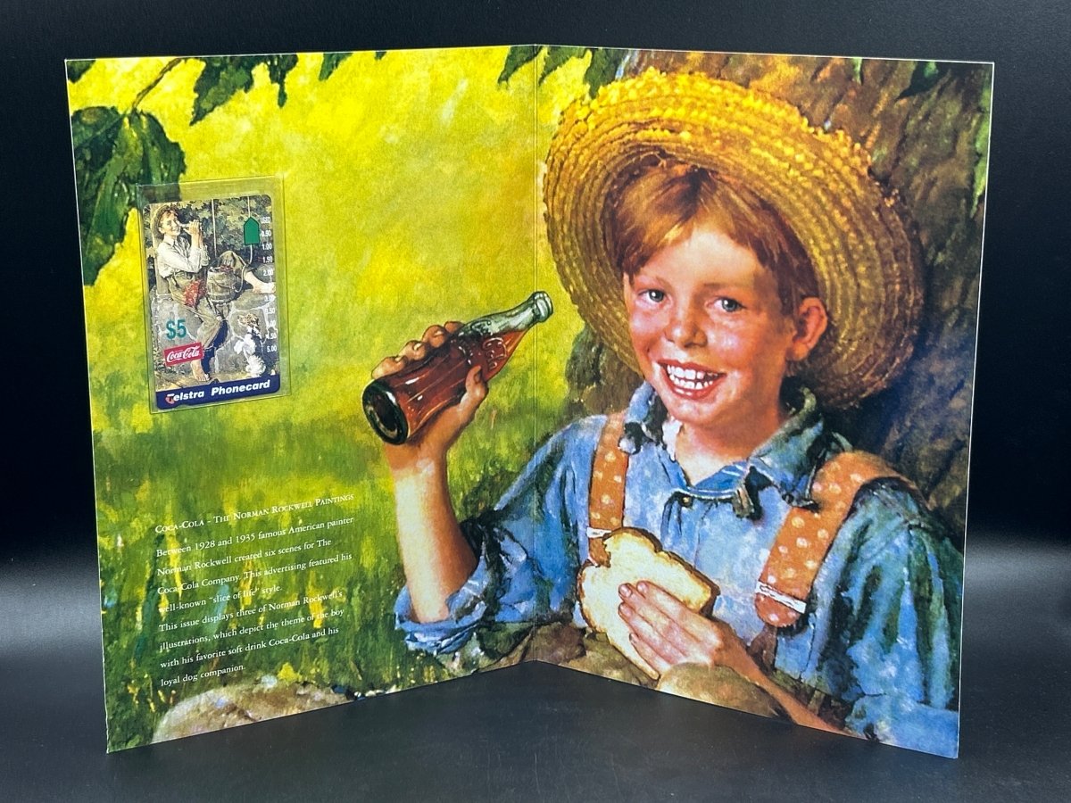 Telstra Coca - Cola “Norman Rockwell Paintings” $5 Phonecards Pair - Mega Cash Sydney