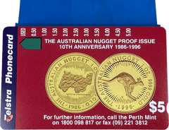 Telstra Phonecard $5 The Australian Nugget Proof Issue 10th Anniversary 1986 - 1996 - Mega Cash Sydney