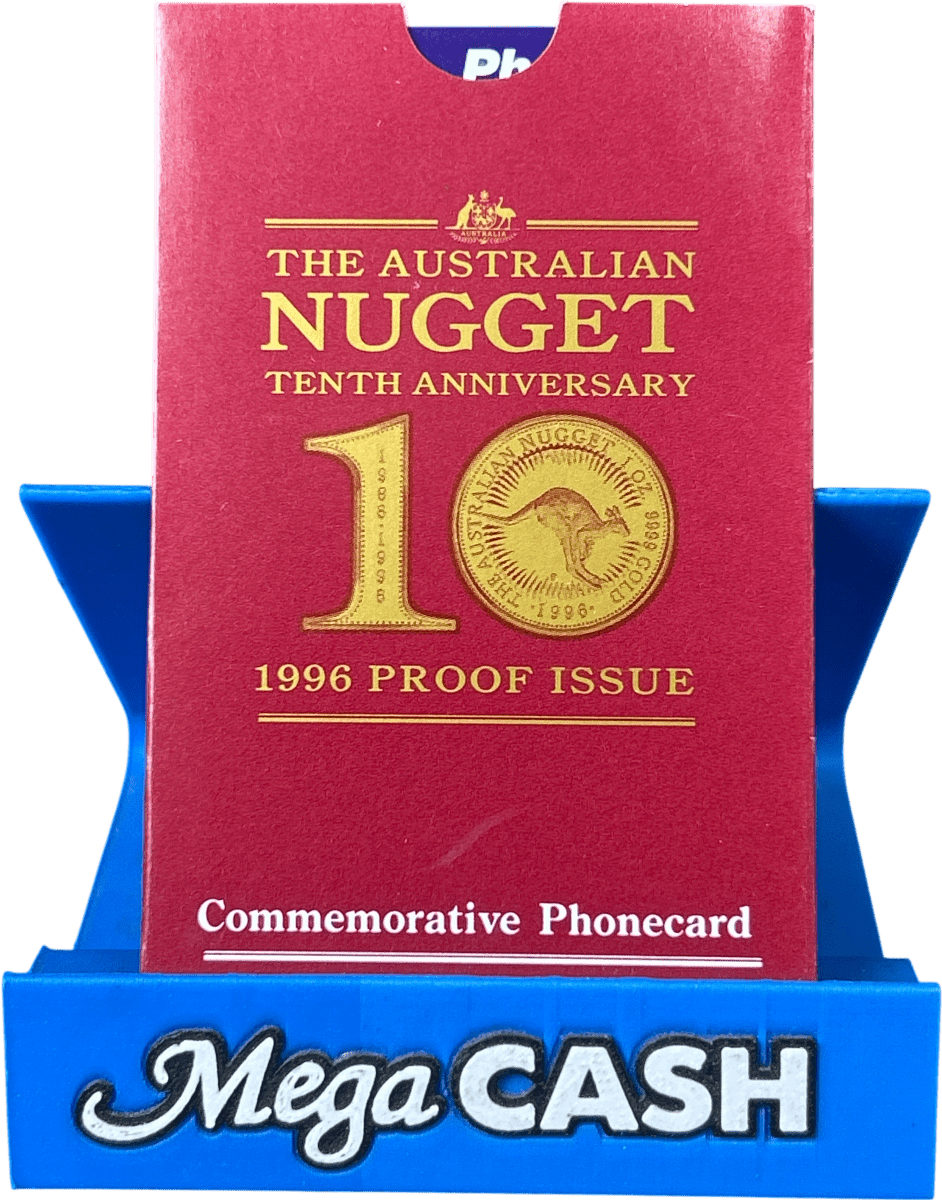 Telstra Phonecard $5 The Australian Nugget Proof Issue 10th Anniversary 1986 - 1996 - Mega Cash Sydney