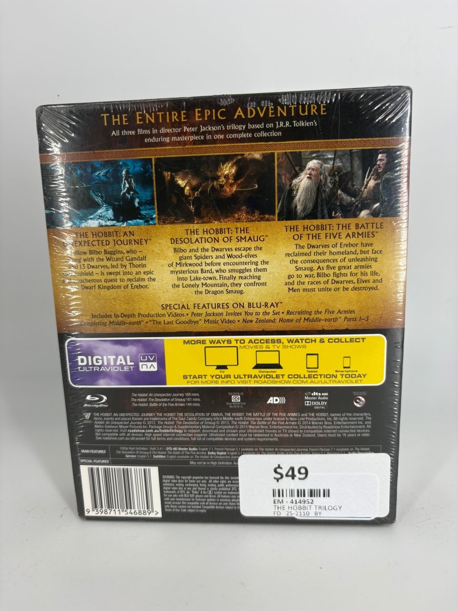 THE HOBBIT - THE MOTION PICTURE TRILOGY - BLU - RAY + DIGITAL ULTRAVIOLET - Mega Cash Sydney