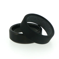 The Ridge - Men’s Royal Black Beveled Tungsten / Silicon Ring - US Size 11 - Mega Cash Sydney