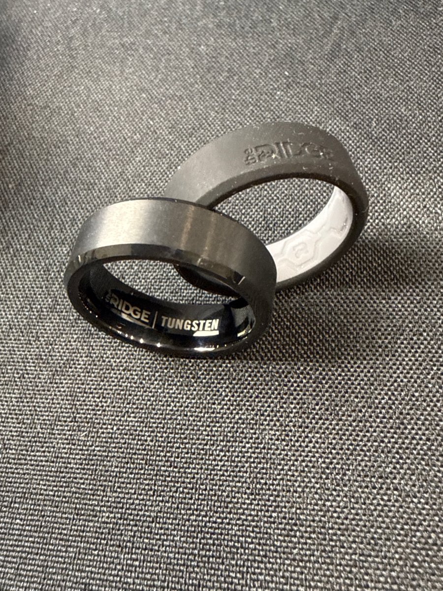 The Ridge - Men’s Royal Black Tungsten Beveled Ring - US Size 11 - Mega Cash Sydney