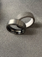 The Ridge - Men’s Royal Black Tungsten Beveled Ring - US Size 11 - Mega Cash Sydney