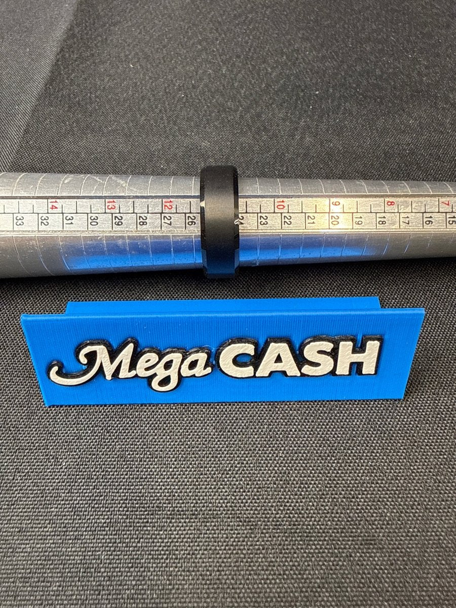 The Ridge - Men’s Royal Black Tungsten Beveled Ring - US Size 11 - Mega Cash Sydney