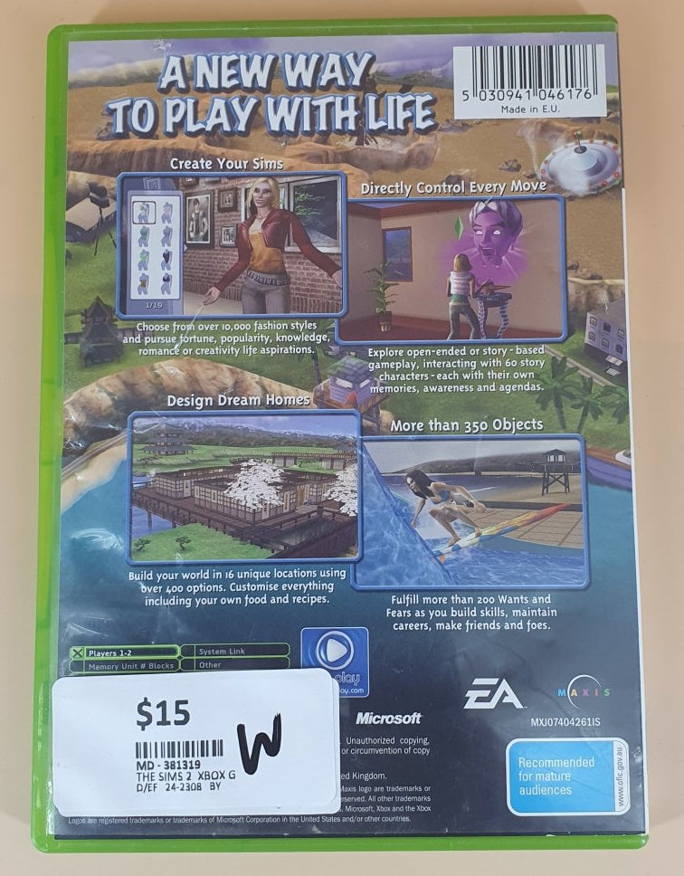 The Sims 2 - Xbox Game - Mega Cash Sydney