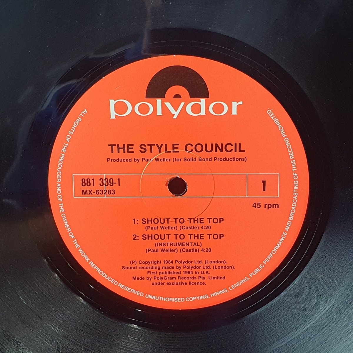 The Style Council - Shout to the Top - Vinyl - 12" - Limited Edition - Mega Cash Sydney