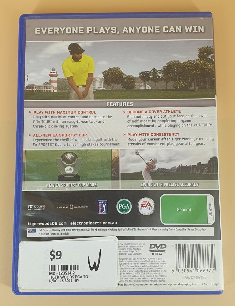 Tiger Woods - PGA Tour - 2009 - Playstation 2/PS2 Game - Mega Cash Sydney