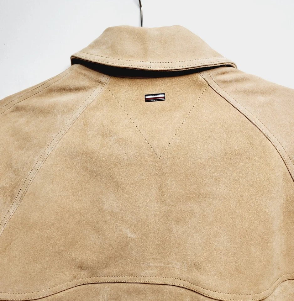 Tommy Hilfiger Dressed Casual Suede Harrington Jacket Khaki - Original RRP $1099 - Mega Cash Sydney