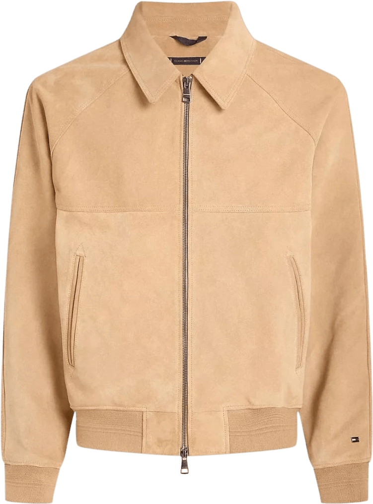 Tommy Hilfiger Dressed Casual Suede Harrington Jacket Khaki - Original RRP $1099 - Mega Cash Sydney