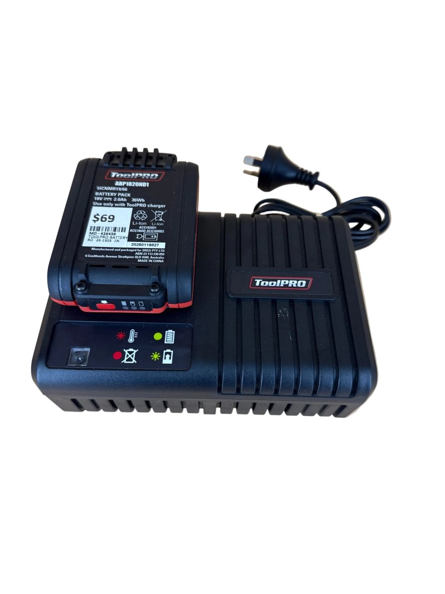 ToolPro - 18V 2.0Ah Battery & Charger Kit - Mega Cash Sydney