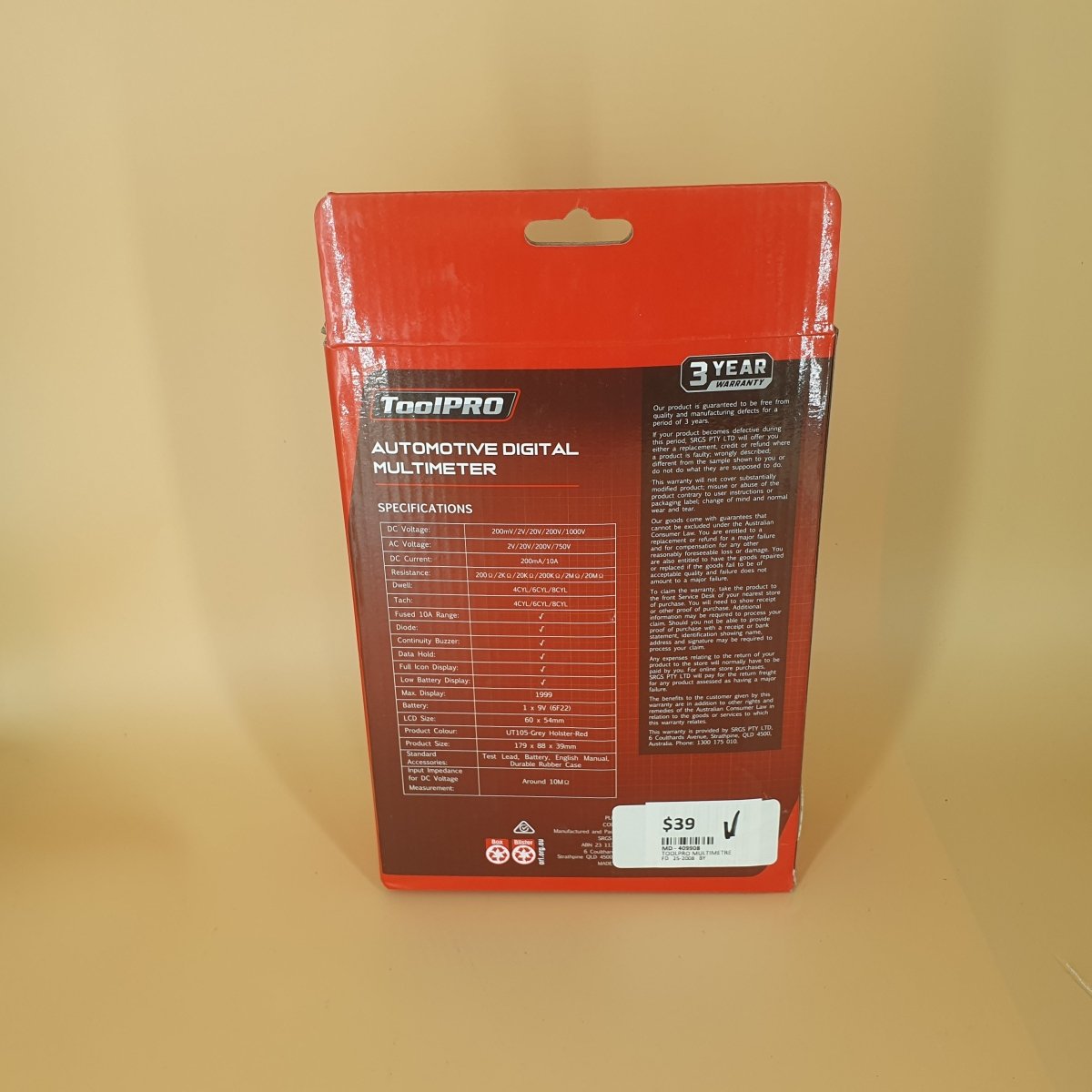 ToolPRO - UT105 - Multimeter Digital - Automotive - Mega Cash Sydney