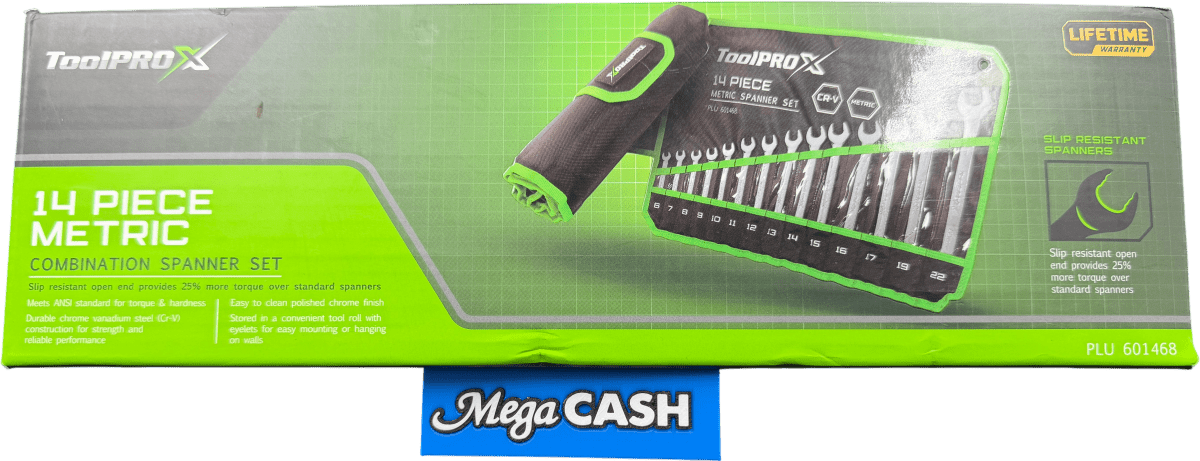 ToolproX 14 piece metric spanner set - Mega Cash Sydney