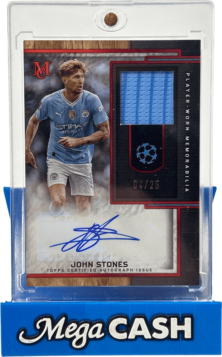 Topps John Stones Museum Autograph Relic Card MAR - JS 04/25 - Mega Cash Sydney