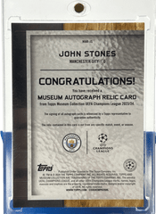 Topps John Stones Museum Autograph Relic Card MAR - JS 04/25 - Mega Cash Sydney