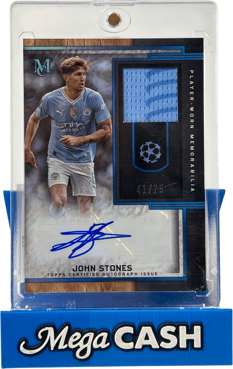 Topps John Stones Museum Autograph Relic Card MAR - JS 41/75 - Mega Cash Sydney