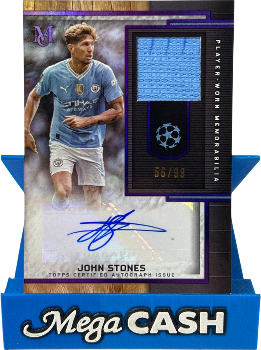Topps John Stones Museum Autograph Relic Card MAR - JS 56/99 - Mega Cash Sydney