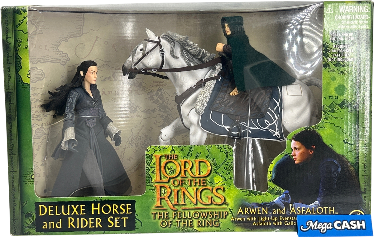 Toy Biz LOTR The Fellowship - Arwen & Asfaloth - Deluxe Horse Rider Figure Set - Mega Cash Sydney