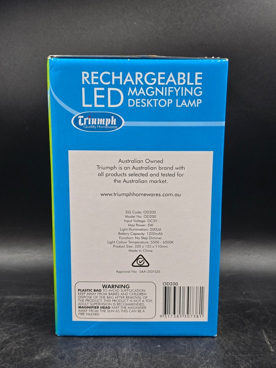 TRIUMPH - Led Rechargeable Magnifying Desk Lamp - Mega Cash Sydney