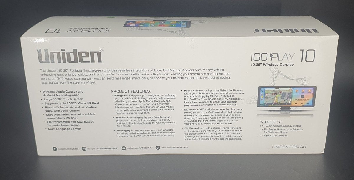 UNIDEN - iGO PLAY 10 - Wireless Car Play - Mega Cash Sydney
