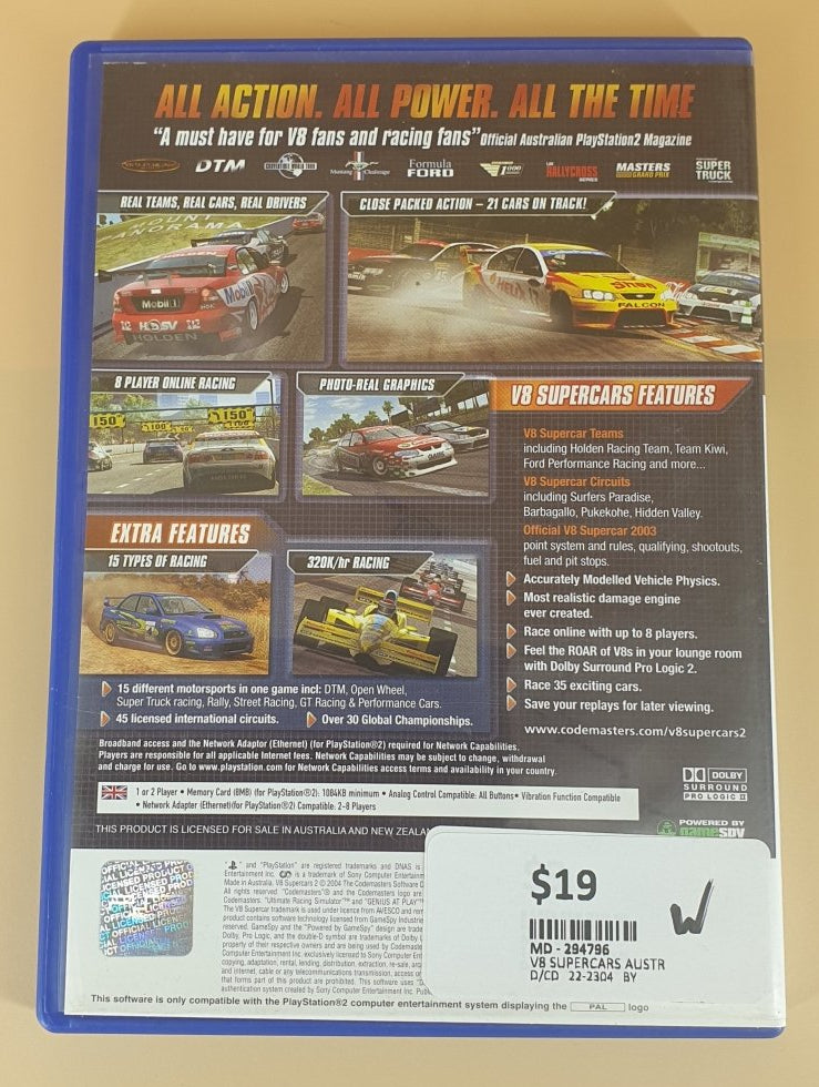 V8 Supercars 2 - Australia - Playstation 2/PS2 Game - Mega Cash Sydney