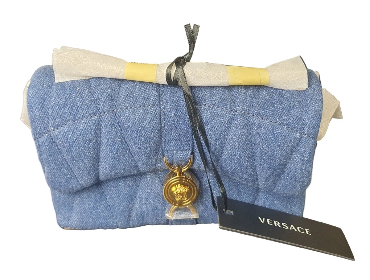 VERSACE - QUILTED DENIM - CROSS BODY HAND BAG - Mega Cash Sydney