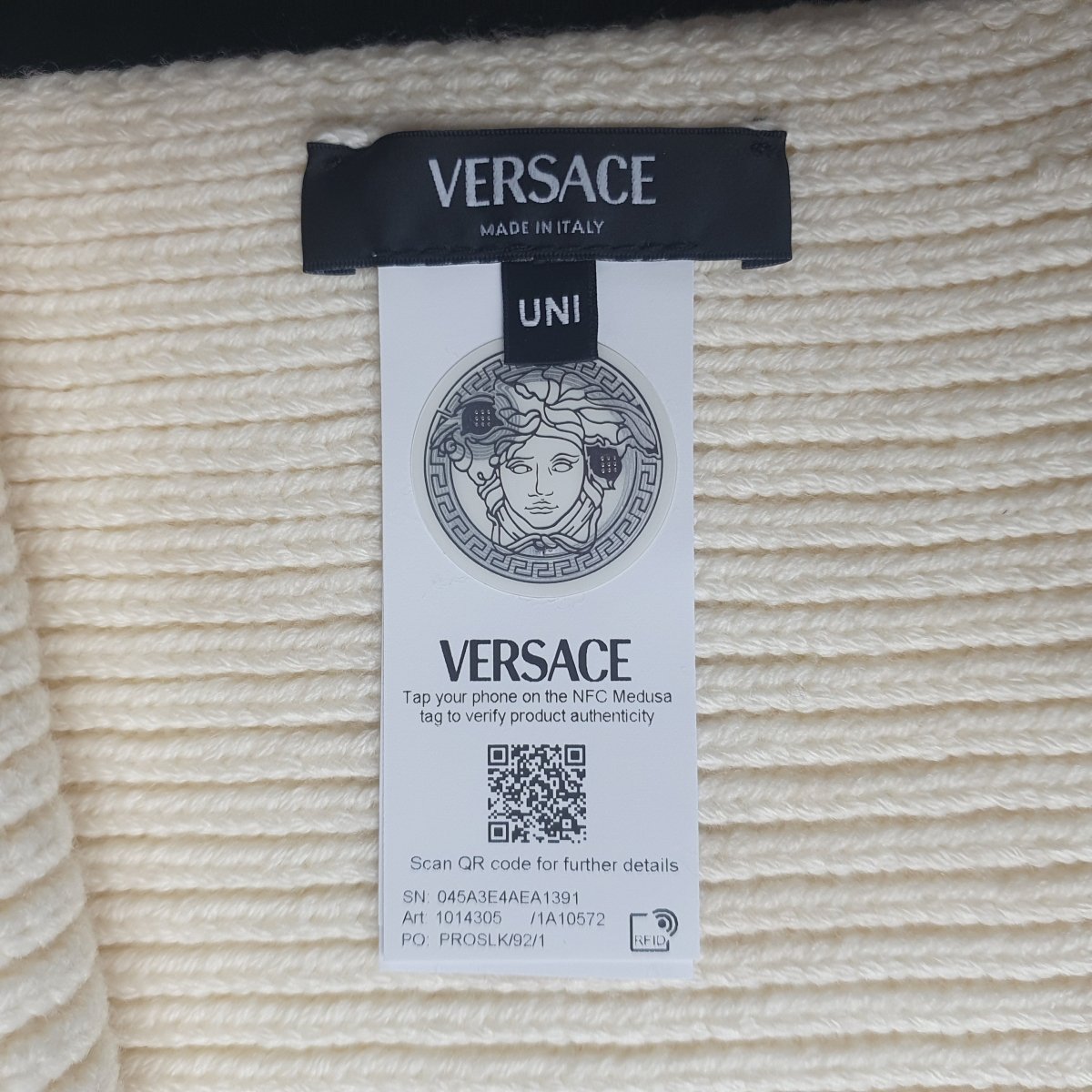 VERSACE - SCARF - White Logo - Mega Cash Sydney