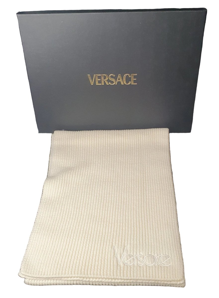 VERSACE - SCARF - White Logo - Mega Cash Sydney