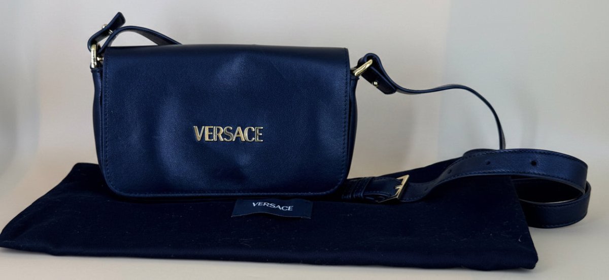 VERSACE - Tag Mini Flap Leather Shoulder Bag - Mega Cash Sydney
