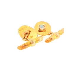 Vintage 15ct Yellow Gold Oval Cufflinks with Opal Center - Mega Cash Sydney