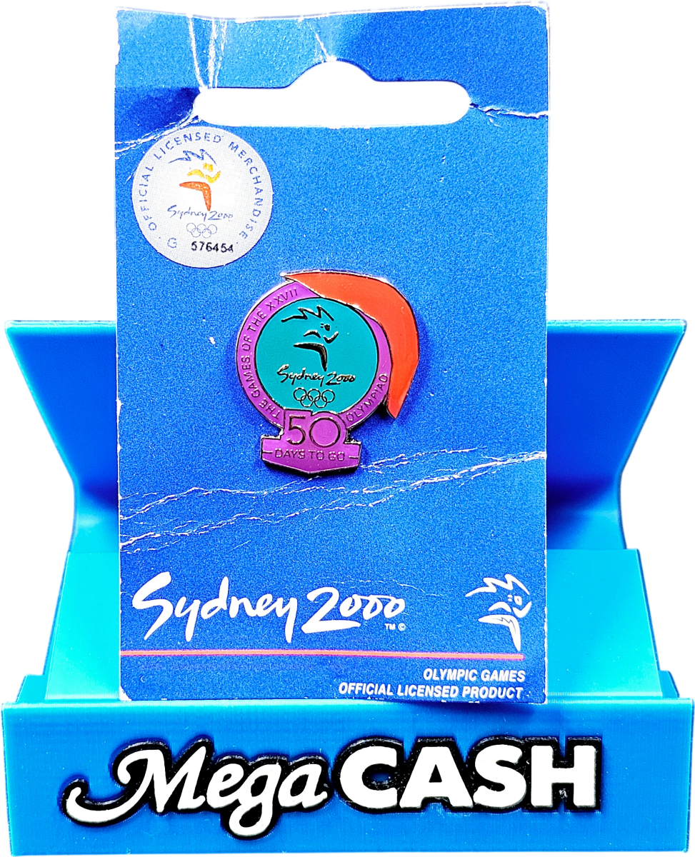 Vintage Sydney 2000 Olympic Pins - 50 Days to Go (Creased) - Mega Cash Sydney