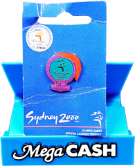Vintage Sydney 2000 Olympic Pins - 50 Days to Go (Creased) - Mega Cash Sydney