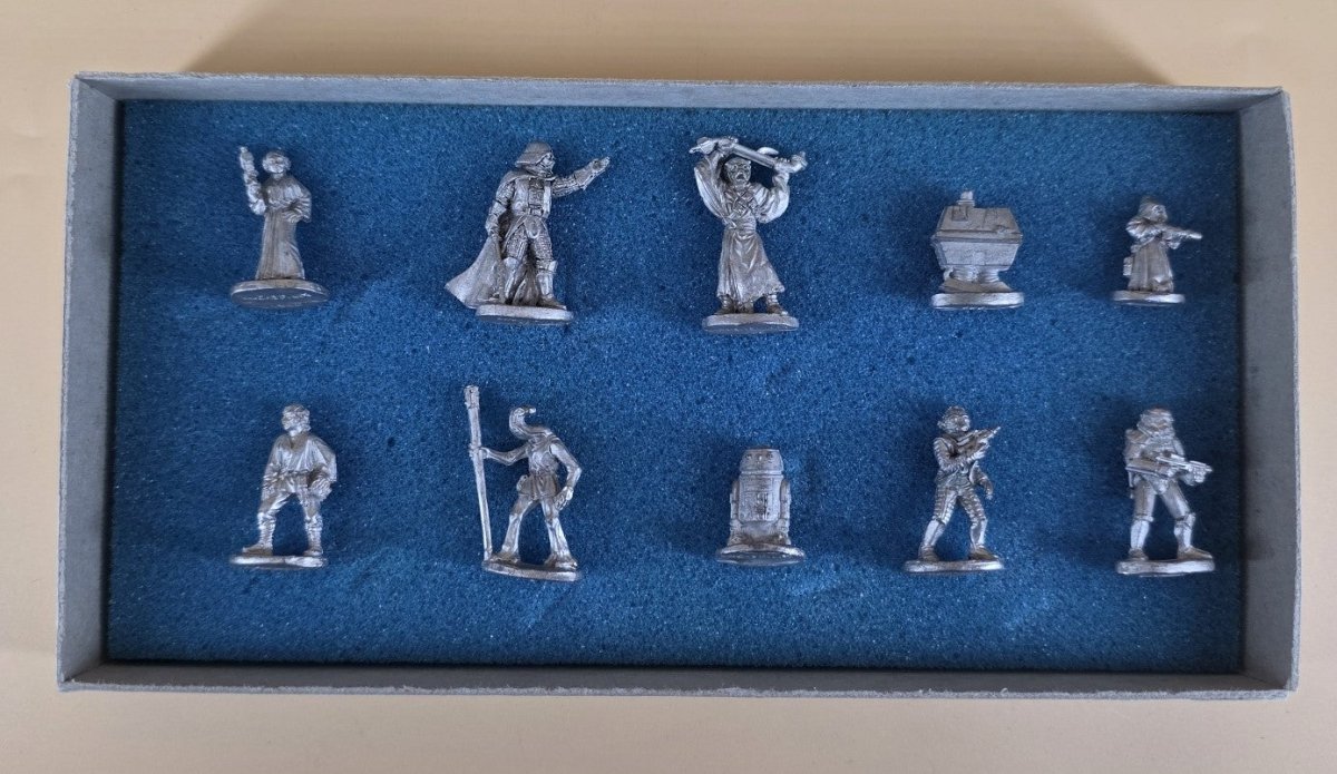 West End Games 1988 Star Wars A New Hope Collectors Movie Set - 10 Piece 25mm Metal Figures in Box - Mega Cash Sydney
