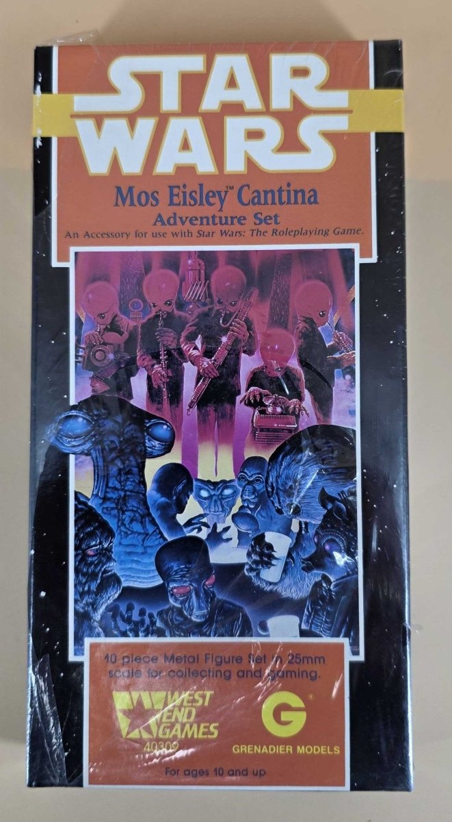 West End Games 1989 Star Wars Mos Eisley Cantina Adventure Set - 10 Piece 25mm Metal Figures in Box - Mega Cash Sydney