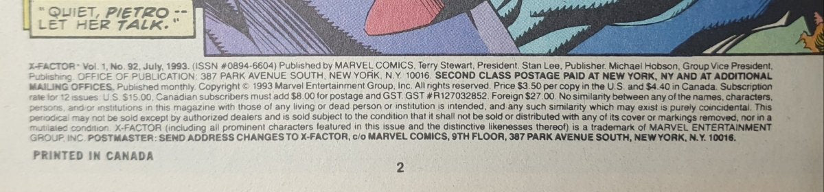 X - FACTOR - Volume 1 No92 1993 - Marvel Comics + COA + Signed - Mega Cash Sydney