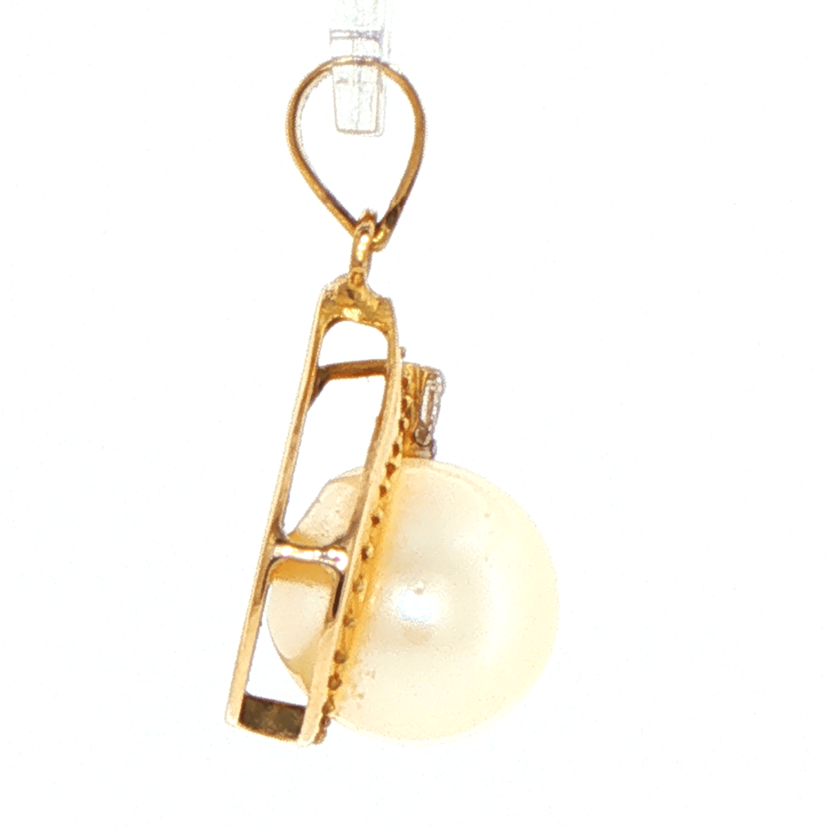 Yellow 14ct Yellow Gold Pearl Pendant with Diamond Accent - Mega Cash Sydney