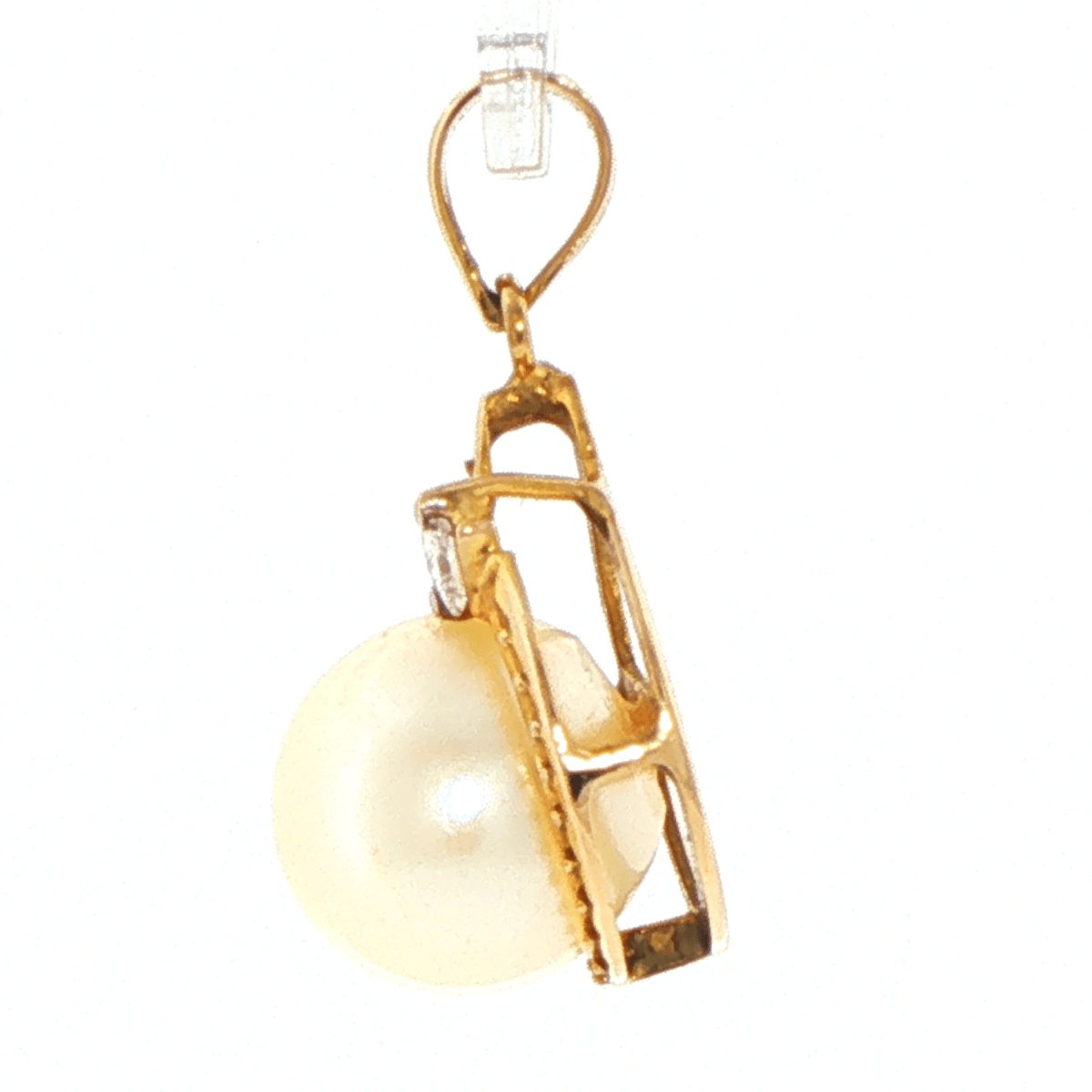 Yellow 14ct Yellow Gold Pearl Pendant with Diamond Accent - Mega Cash Sydney