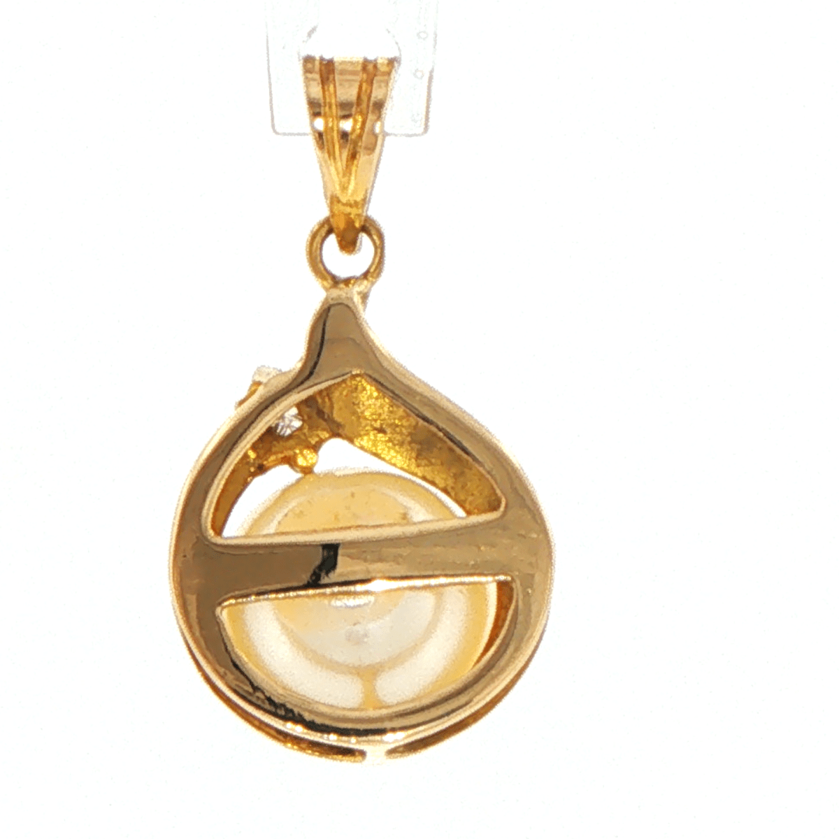 Yellow 14ct Yellow Gold Pearl Pendant with Diamond Accent - Mega Cash Sydney