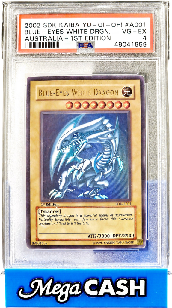 Yu Gi Oh! 2002 Blue Eyes White Dragon Australia 1st Edition SDK-A001 P